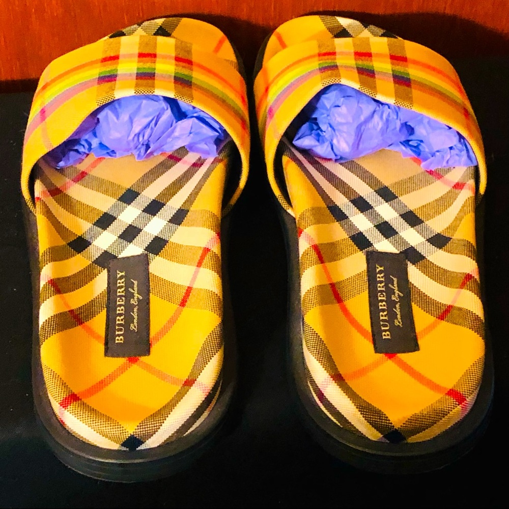 💚💚BURBERRY Ashmore Rainbow Slides💚💚 - Picture 3 of 8